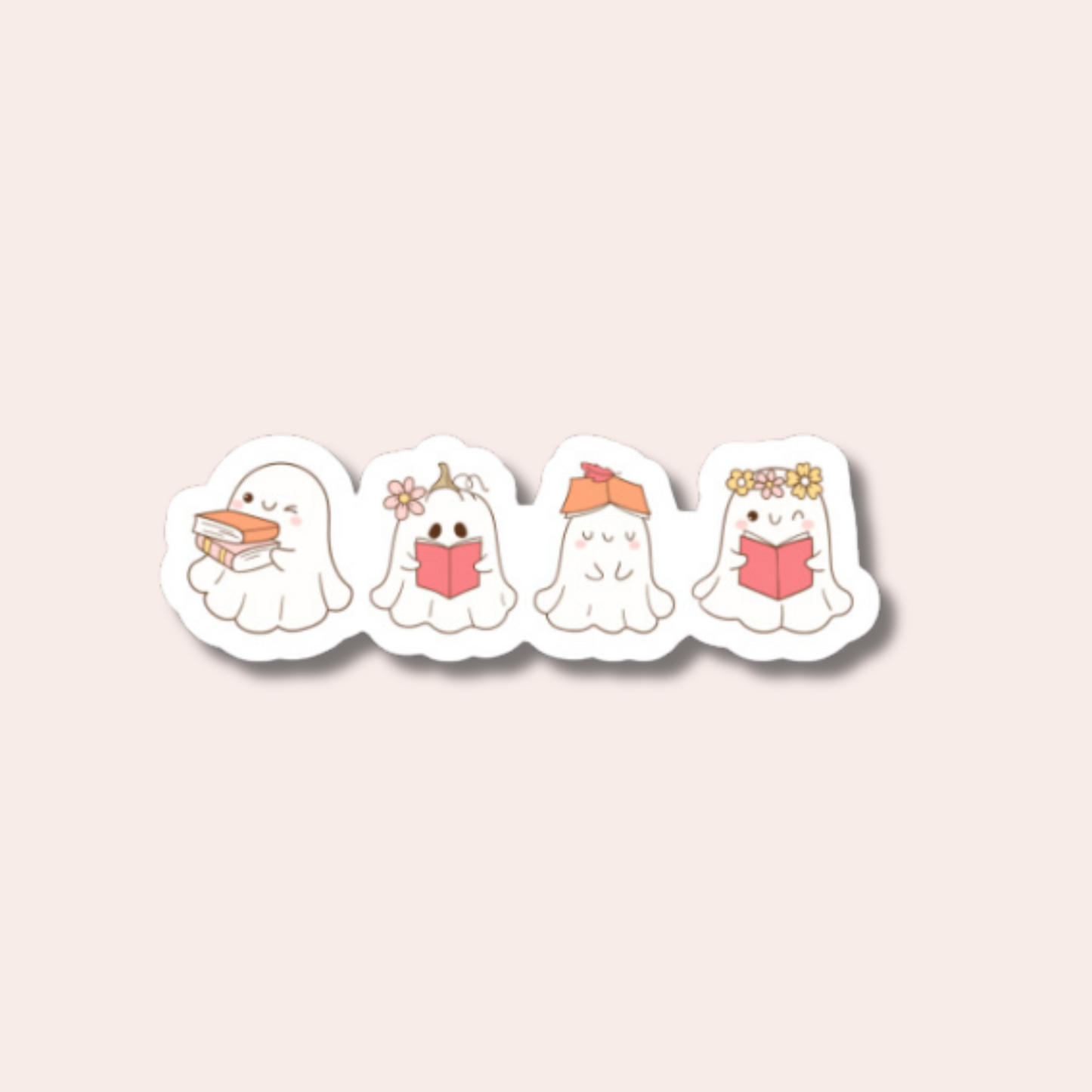 Bookish Girly Ghosts Sticker