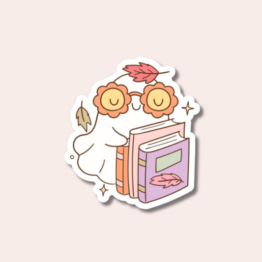 Bookish Ghost Halloween Sticker