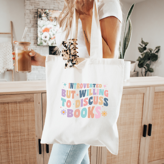 Introverted But Willing To Discuss Books Tote